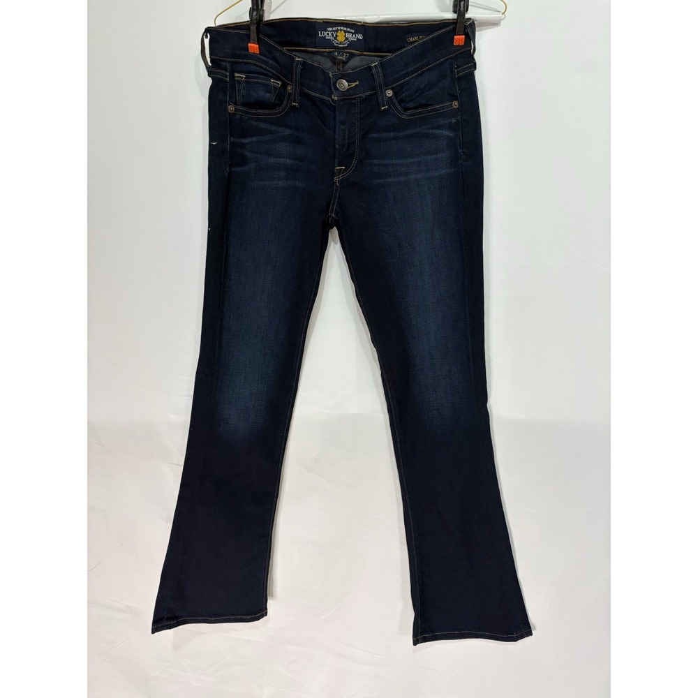 Lucky Brand Women's Jeans Size 4/27 Blue Dark Wash Denim Charlie Baby Boot Flare